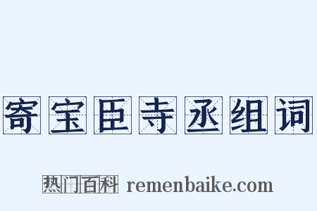 寄宝臣寺丞组词是什么意思的图片